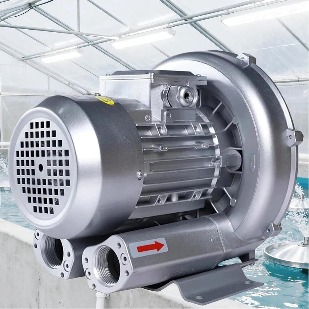 Regenerative Blower,120W, 180W, 250W, 370W, 550W,750W,1100W,1500W Vortex Ring Blower, 110v 60hz Industrial Vacuum Pump,Fish Ponds Aeration Oxygenation Machine (1500W/2.03HP)