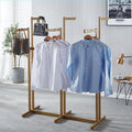 6 Arms Heavy Duty Retail Display Racks, Commercial Clothing Display Rack Stand, Adjustable Height, Garment Racks Metal for Retail Display Hanging Clothes,Gold