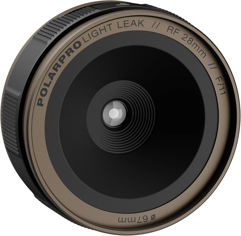 PolarPro LightLeak Lens 28mm - Dispo Film Look for Digital Cameras | Adjustable Light Leak Ring, Fixed F/11 Aperture – Vintage Disposable Looks w/Soft Focus, Grain & Lens Flares – for Canon RF Mount
