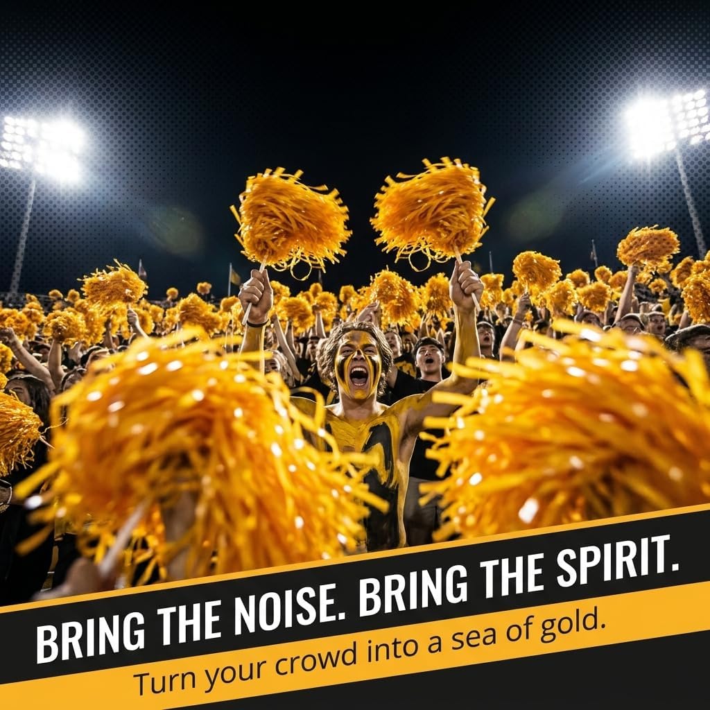 Anderson's Premium One-Color School Spirit Shakers, Cheerleader Pom Poms, Sports Fan, Football, Basketball, Homecoming, Squad, Team, Party, Dance Club, Performance, Celebrations