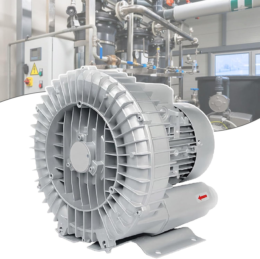 370-1500W Regenerative Blower, 220V Three-Phase Industrial Vacuum Pump, Vortex Ring Blower for Air Blowing & Suction, Powerful 750W Turbine Blower