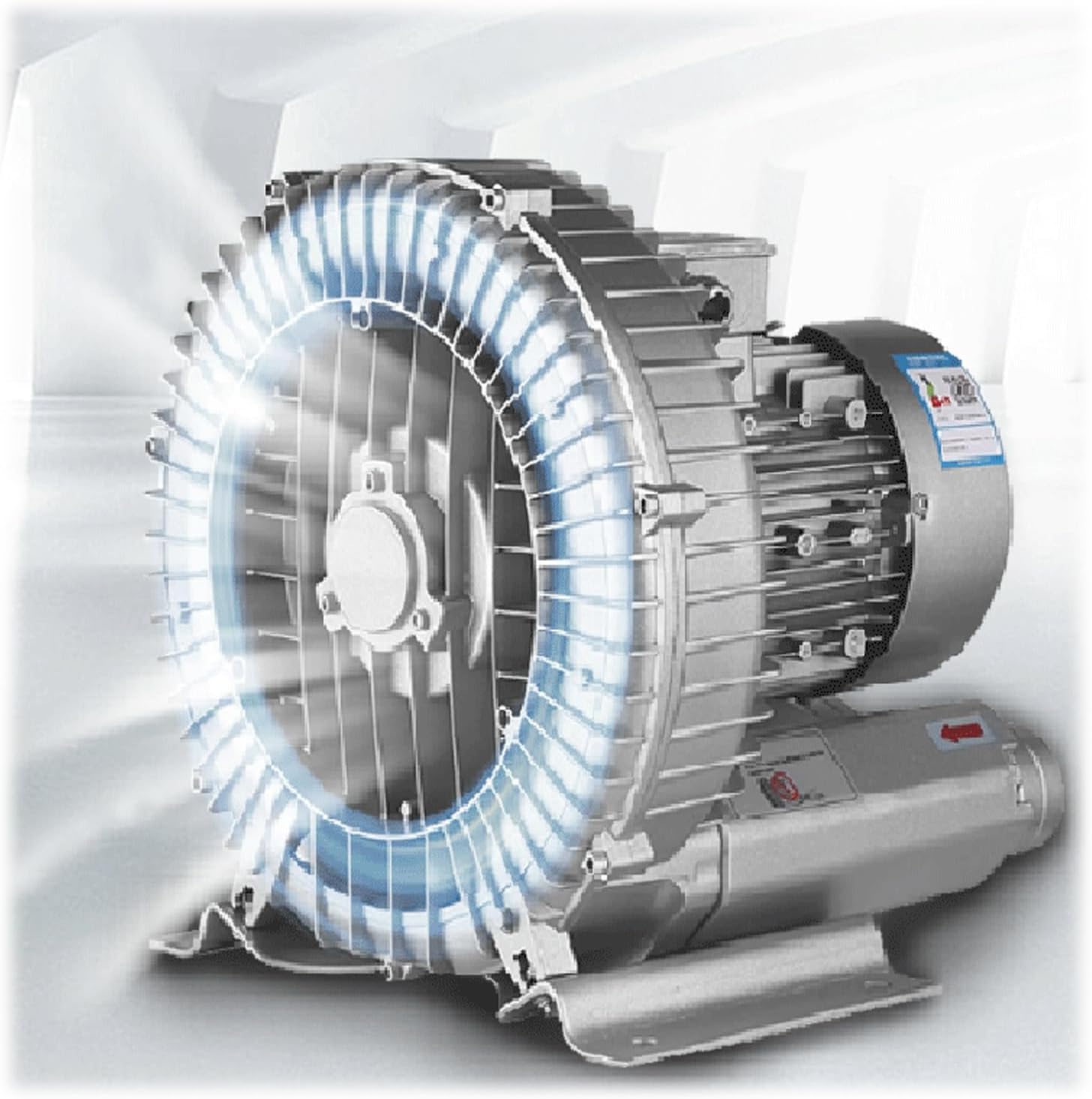 Regenerative Blower High Pressure Vortex Ring Blower 110V 180W 350W 550W 750W Fish Ponds Aeration Oxygenation Machine Industrial Vacuum Pump for Air Blowing Or Suction(1100W)