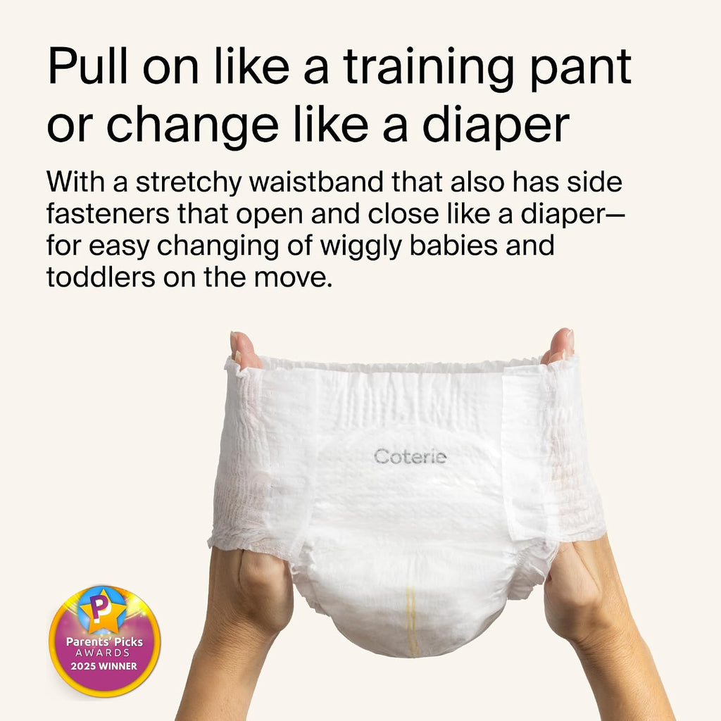Coterie The Pant, Size 3, Refastenable Training Pants for Sensitive Skin, Hypoallergenic, Super Absorbent Overnight Leak Protection, 12/24 M (14-24 lbs) 144 Count