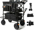 TARION Video Production Camera Cart - Foldable Photography Dolly with Inflatable Rubber Wheels and Wider Top Shelf - Heavy Duty Mobile Workstation with Storage Bins for Film Crew - Titanrig Cart Pro