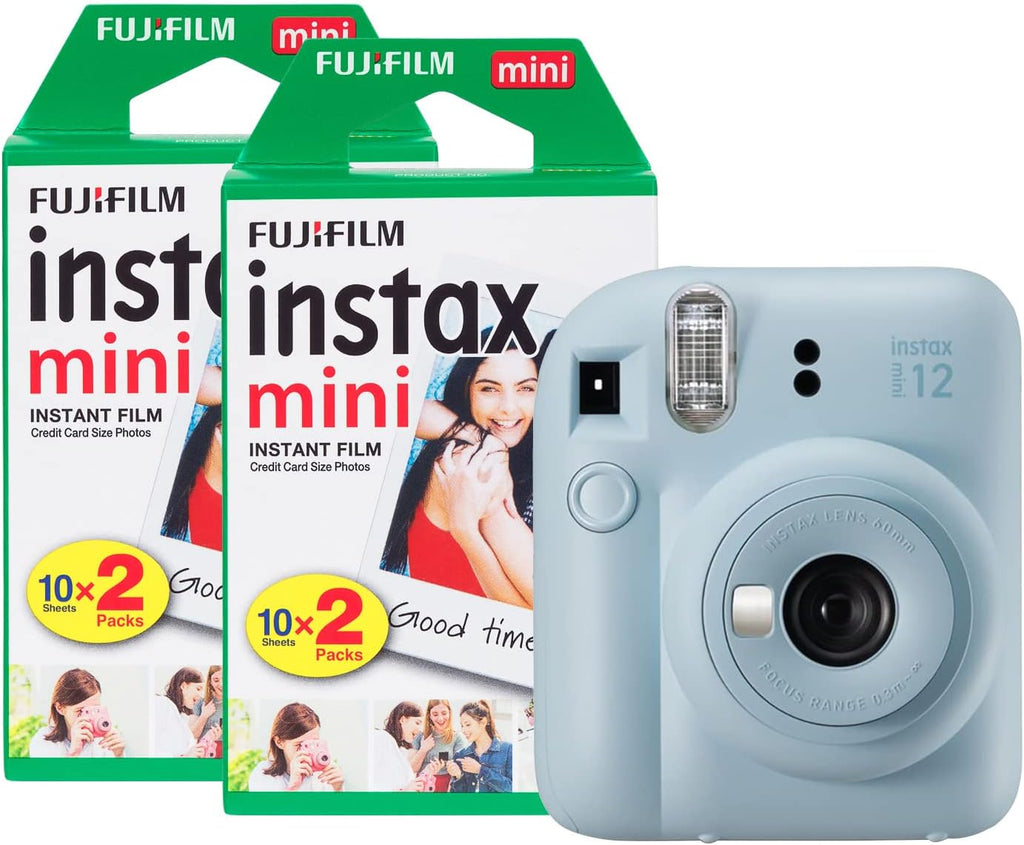 Fujifilm Instax Mini 12 Instant Camera with 40 Shot Film Pack - Pastel Blue