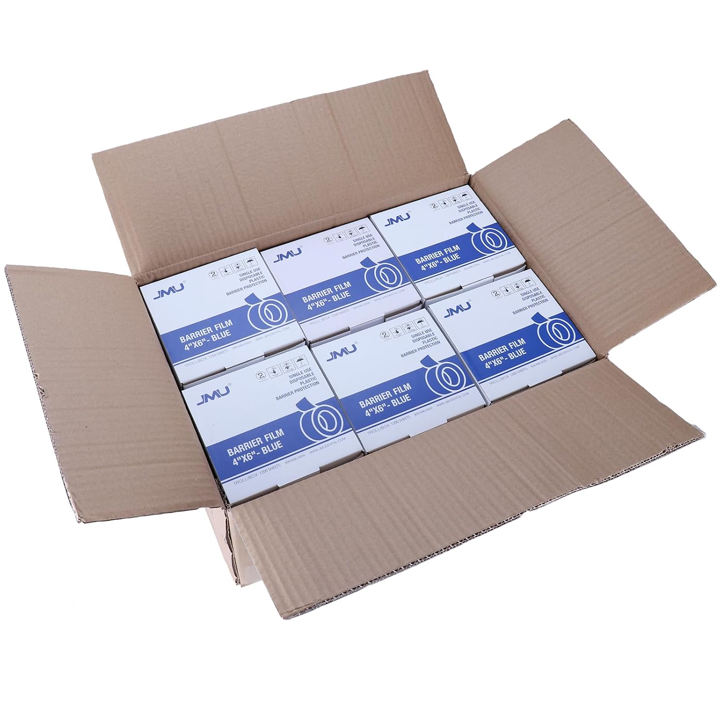 JMU Barrier Film 12 Rolls, Barrier Film Tattoo Blue Barrier Tape for Dental Medical Tattoo, 4 x 6 Inch