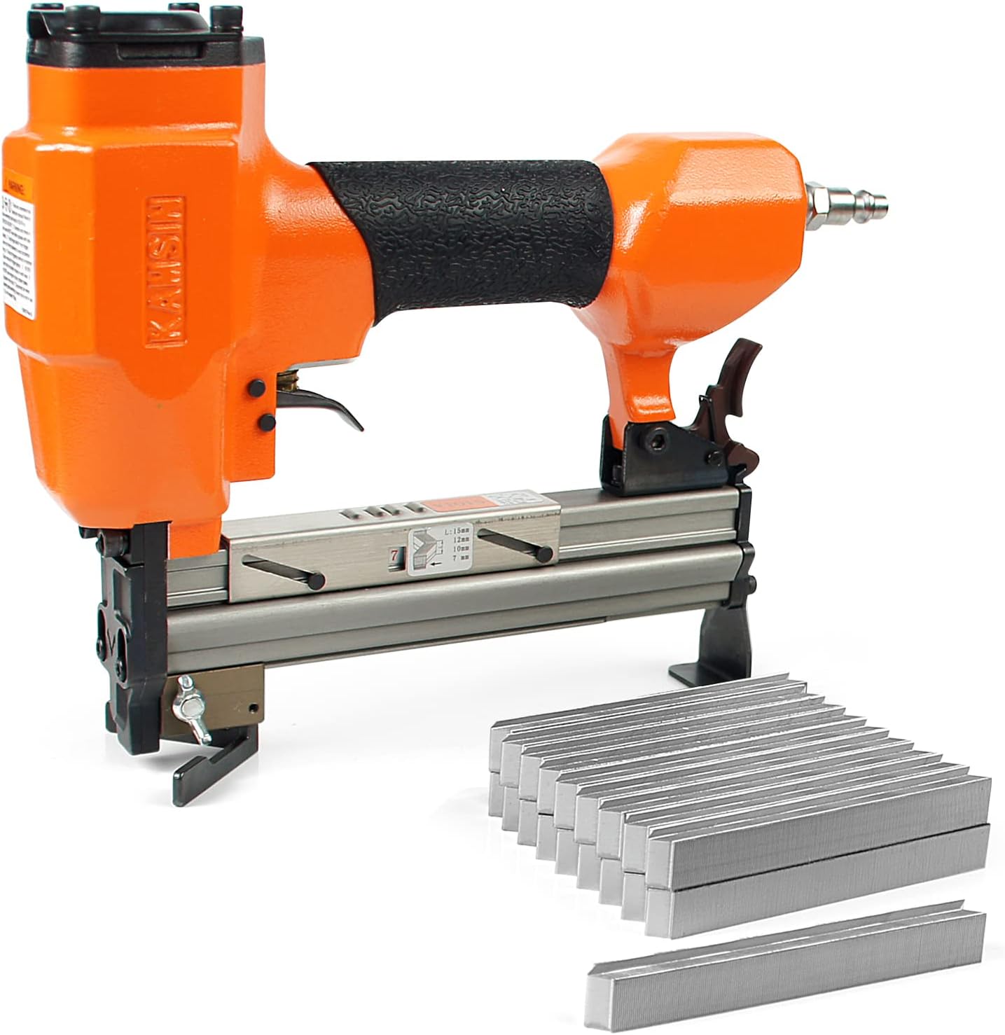 Kamsin V1015 Pneumatic Picture Frame V Nailer with 4,000PCS of 12 MM V-Nails, 30 Gauge Picture Frame Stapler Air Power Wood Joiner