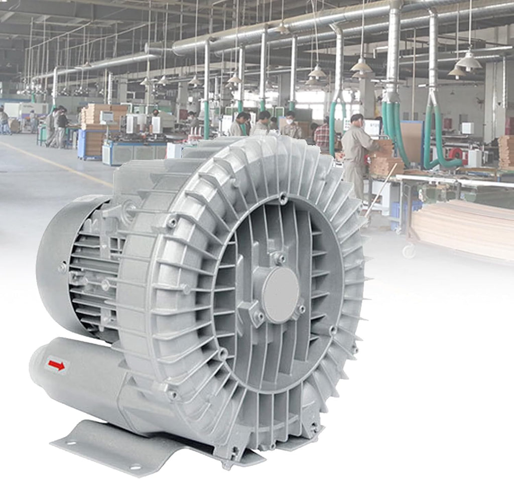 Single Phase/Three Phase Regenerative Blower - 110V/220V Ring Blower for Factory & Basement Ventilation - Powerful 370W Electric Air Pump, Efficient Air Circulation Solution