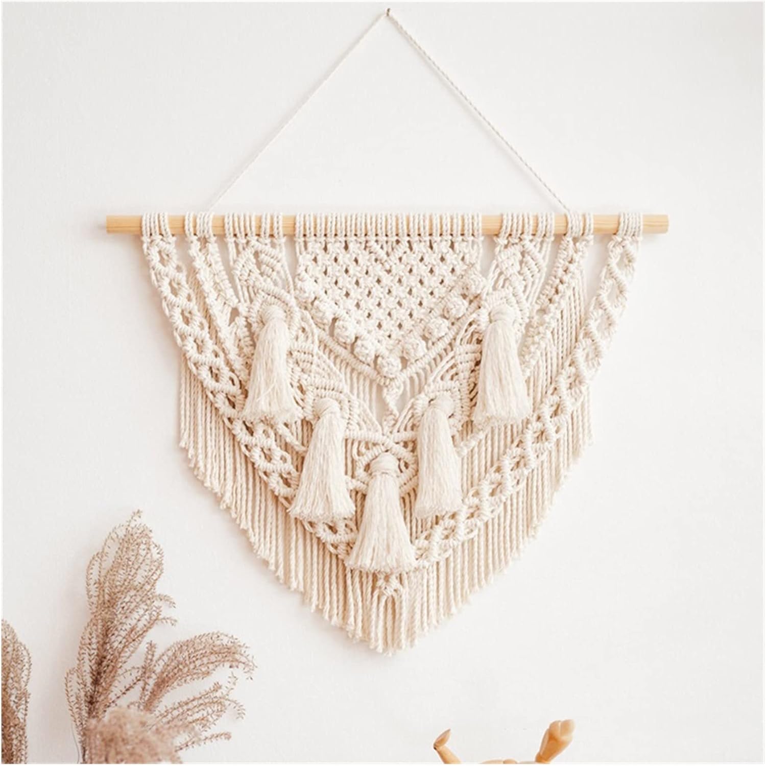 Tapestry Home Minimalist Tapestry Macrame Wall Hanging Decor Bohemian (Color : OneColor, Size : 50x65cm) (OneColor 50x65cm)