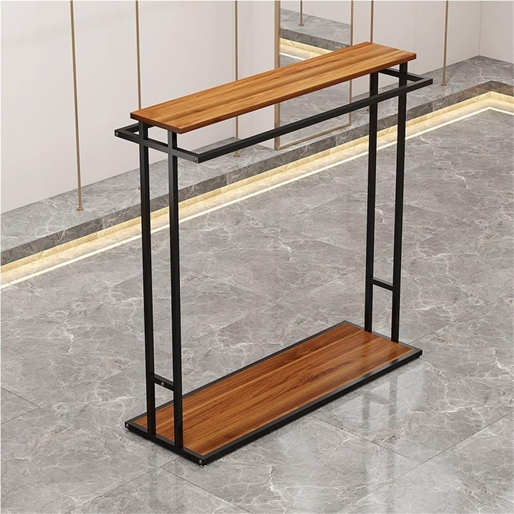 Floor Standing Metal Garment Rack, Portable Clothing Rack, Heavy Retail Display Racks, Merchandise Display Rack for Hanging Clothes, Clothing Rack with Shelves(Black,100cm/39.4in)