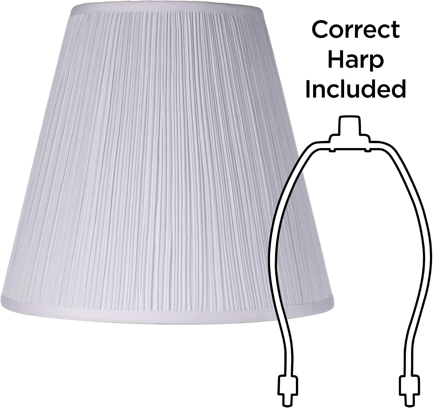 9' Top x 16' Bottom x 14 1/2' High x 14 3/4' Slant Lamp Shade (Pre-Assembled) Replacement Set of 2 Large White Ivory Mushroom Empire Round Traditional Fabric Pleated Spider Harp Finial - Springcrest