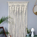 Modern Wall Decor Woven,Wall Hanging Art Tapestry, Macrame Wall Hanging Large Hand Woven Tapestry Cotton Macrame Backdrop Wall Curtain Boho Style Tassel Wall Hanging (Beige 90 * 180cm)