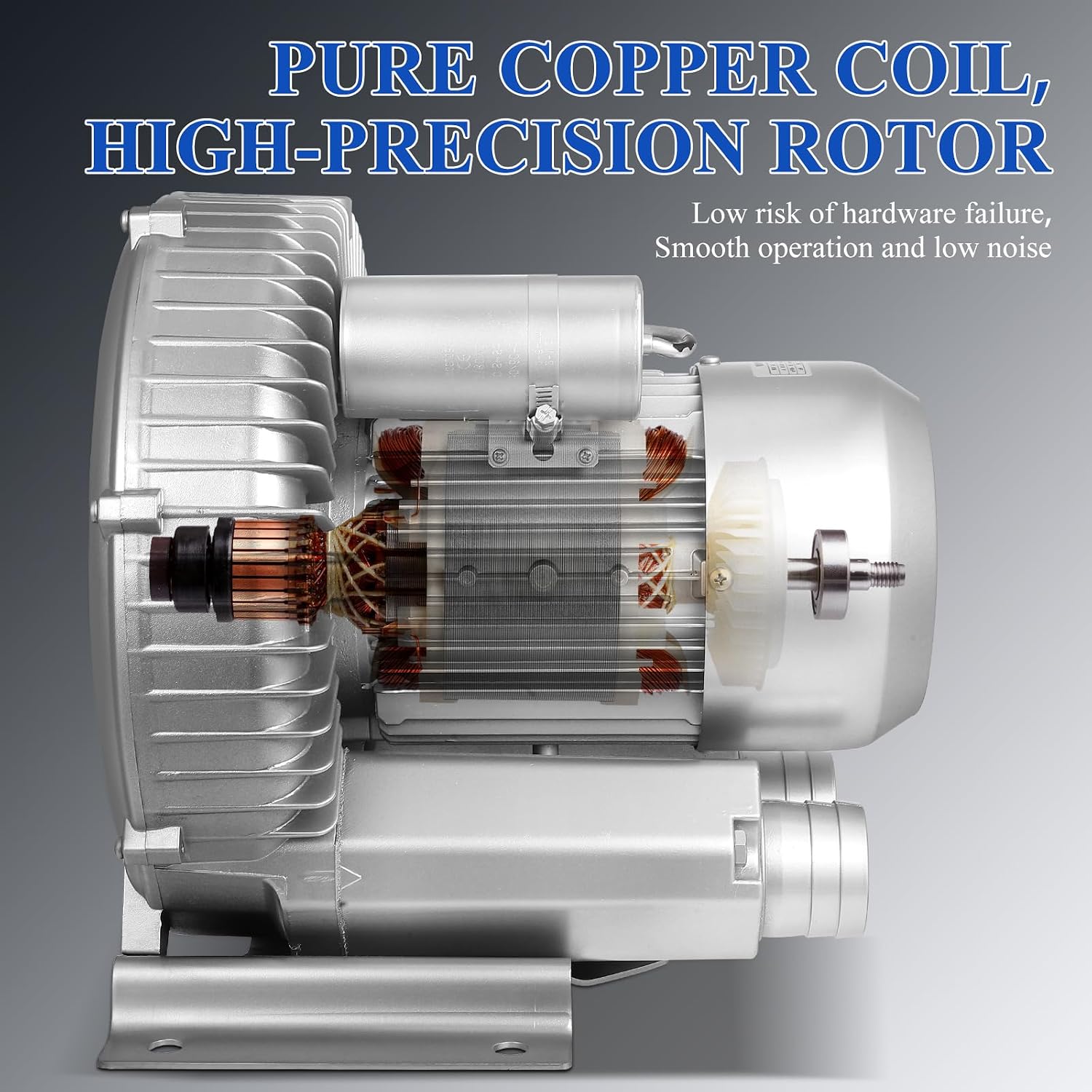 2.4HP Blower, 1.8KW 150CFM 110-120V Single Phase, High-Pressure, Industrial Vacuum Pump for Air Blowing or Suction, Sewage Aeration Aquarium Fish Pond Packaging