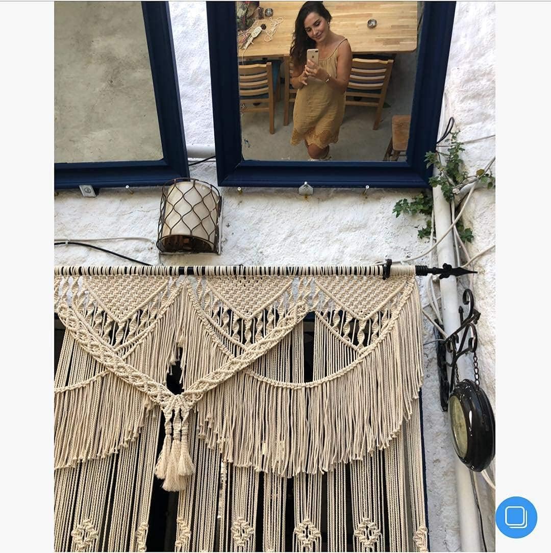 American Knit Bohemian Macrame Wedding Backdrop Decor Boho Chic Macrame Wall Hanging & Arch 70' W x 85' L