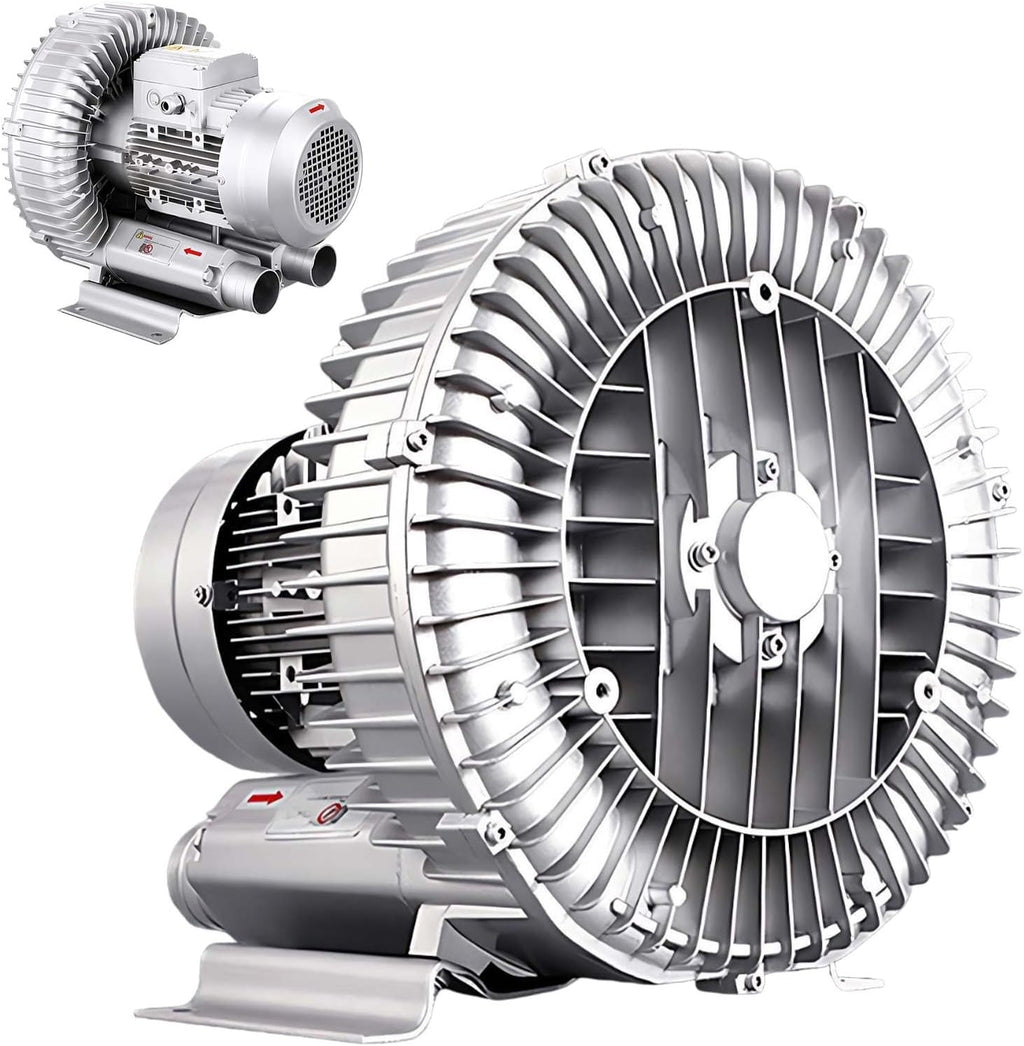 High Pressure Side Channel Regenerative Blower, Vortex Ring Pump for Aquarium Fish Pond Sewage Aeration and Industrial Use(120w,220v)