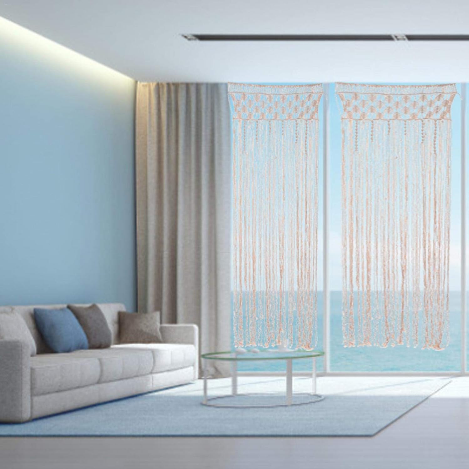 Macrame Macrame Curtain Tapestry Macrame Wall Hanging Woven Tapestry for Room Divider Window Door Curtains Wedding Background Home Decor (200 * 180cm)