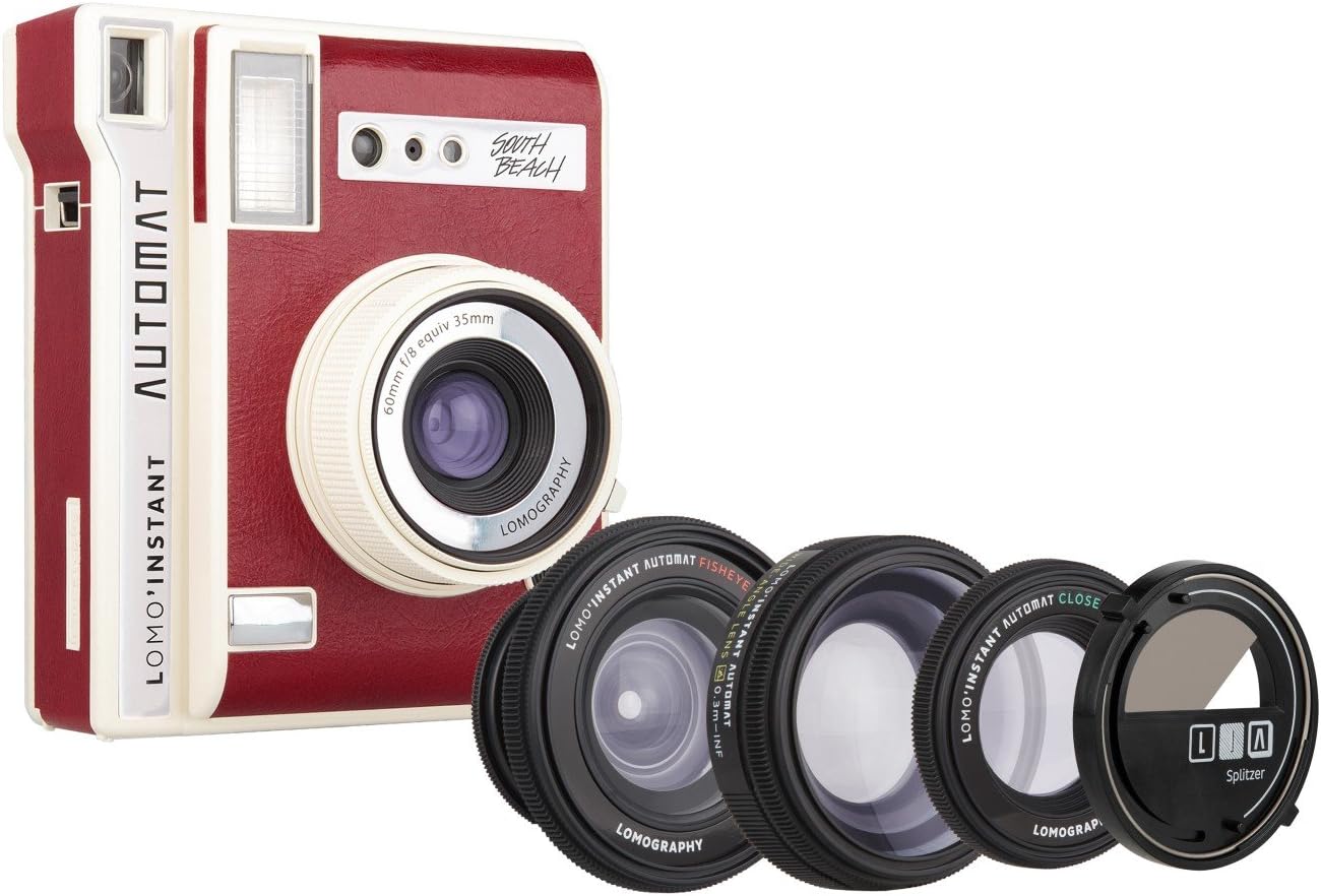 Lomography Lomo'Instant Automat South Beach + 3 Lenses - Instant Film Camera Compatible for Fujifilm Instax Mini Film