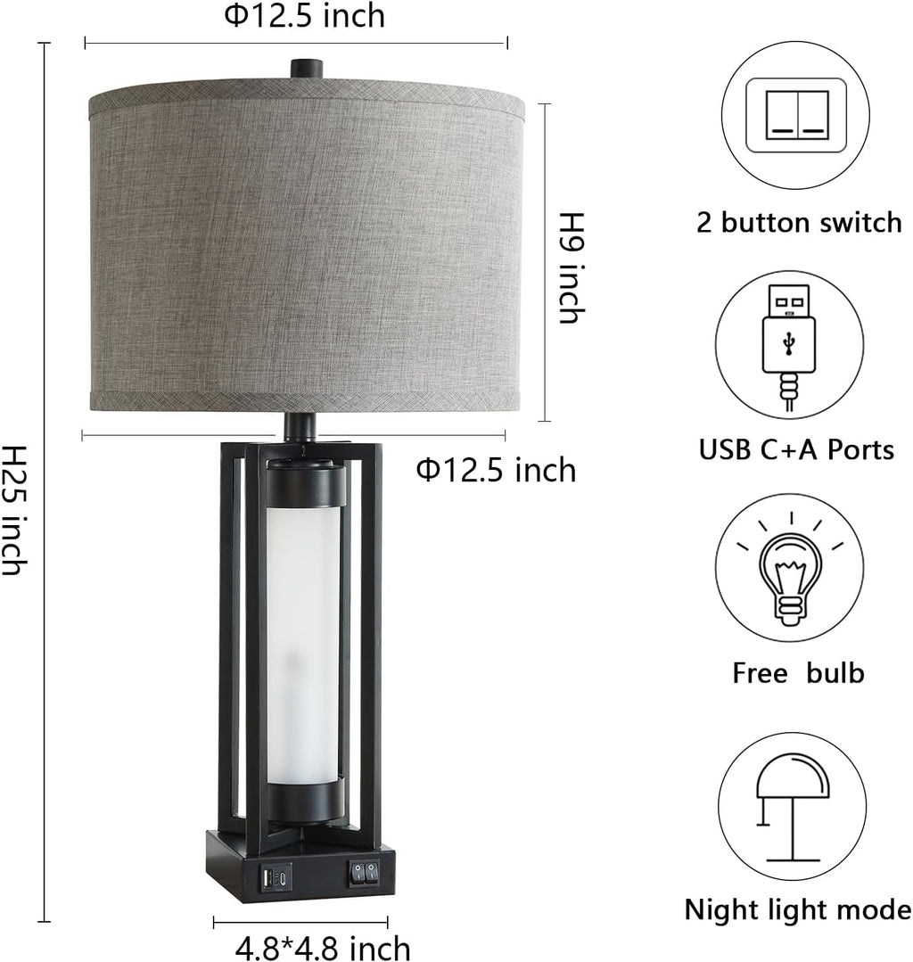 New - Same Matching Floor Lamp - 63'' Floor Lamp & 25'' Table Lamp Set of 2