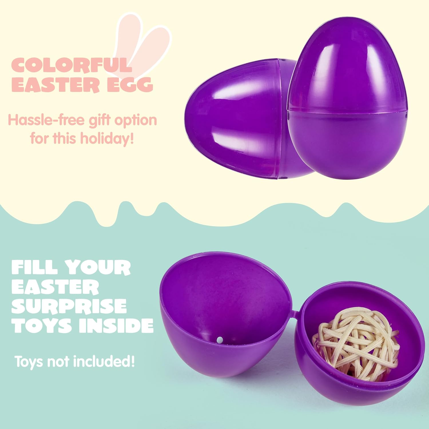 JOYIN 1500 PCS 2.3' Easter Eggs, Empty Plastic Eggs Fillable Colorful Bright Eggshell Bulks for Easter Hunt, Filling Treats, Party Favor, Basket Stuffers, Classroom Prize Supplies