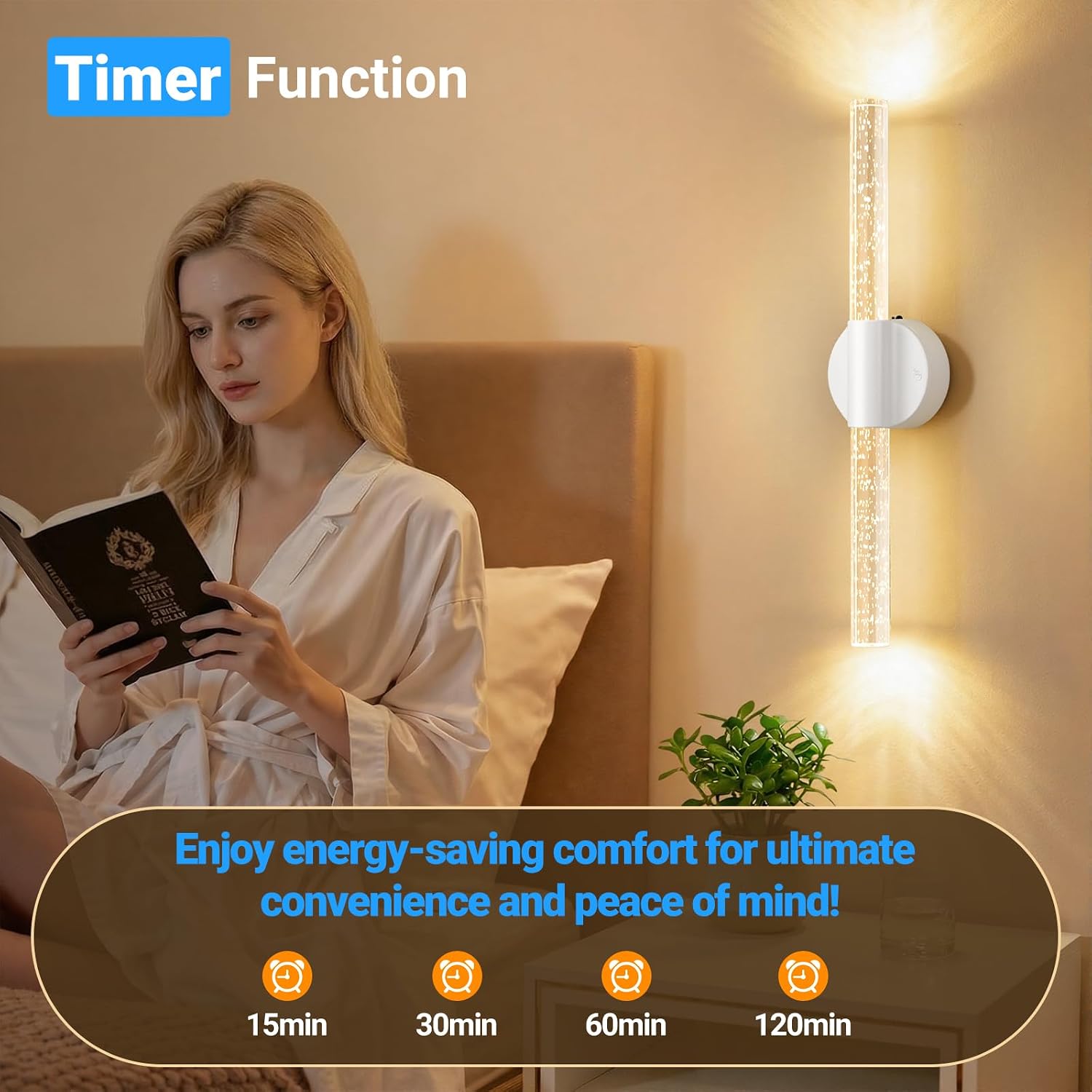 Peel and Stick on Battery Powered Wall Sconces Set of Two, Rechargeable Magnetic Linear Wall Lights for Bedroom, Cordless Sconces with Remote&Touch Control, 3CCT&Dimmable Vanity Wall Lamp, White