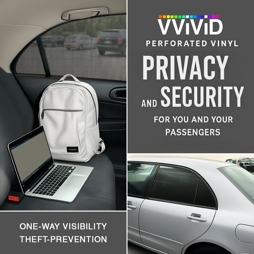 VViViD One-Way Perforated Black Vinyl Privacy Window Film Adhesive Glass Wrap Roll (75ft x 54 inches)