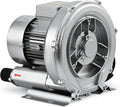 1HP Regenerative Blower, 85CFM 110V 60Hz Single Phase, High-Pressure Vortex Ring Blower, Industrial Vacuum Pump for Air Blowing Or Suction for Sewage Aeration Aquarium Fish Pond, Silver