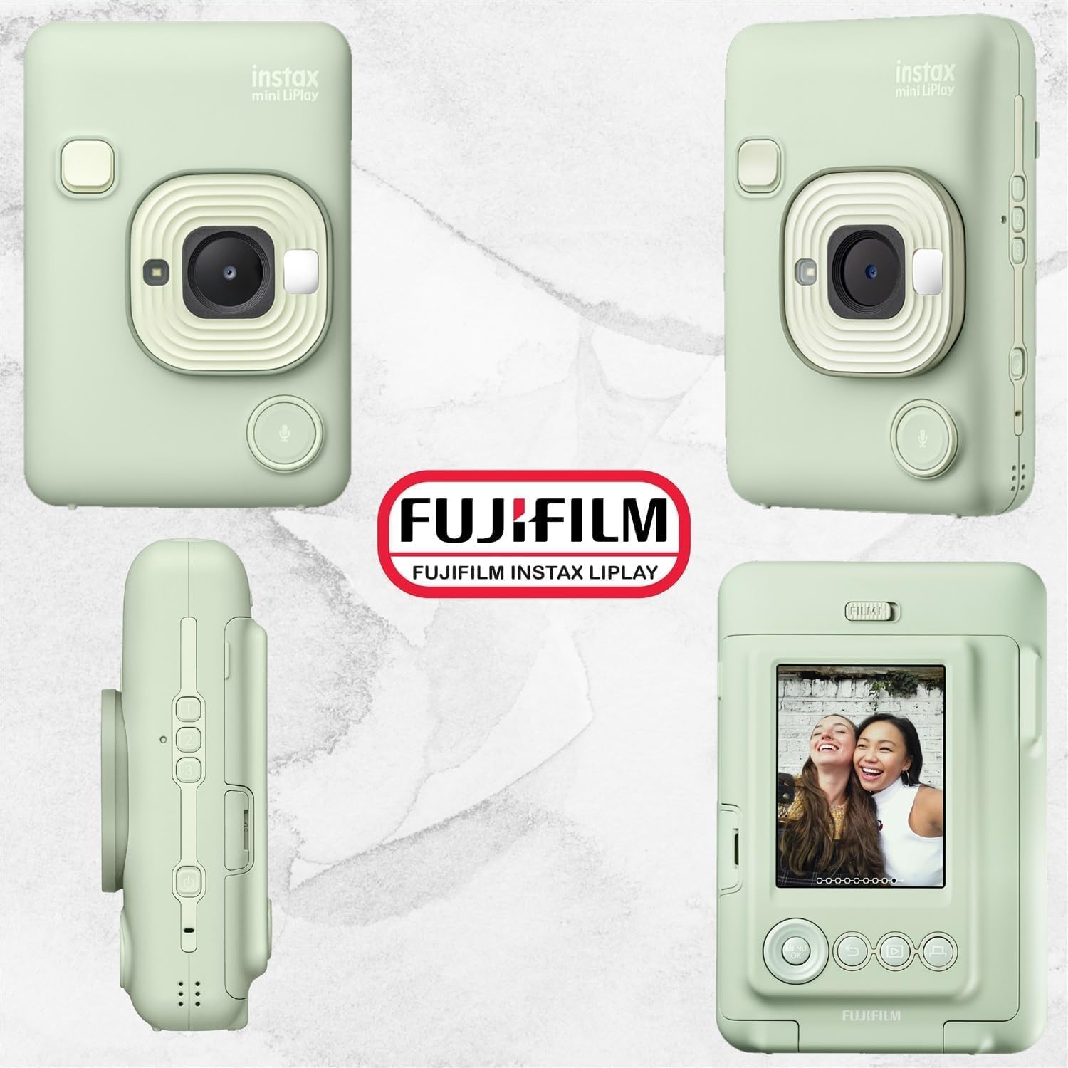 Fujifilm Mini LiPlay Hybrid Instant Camera with Mini Film (Matcha Green, w/ 40 Film Sheets)