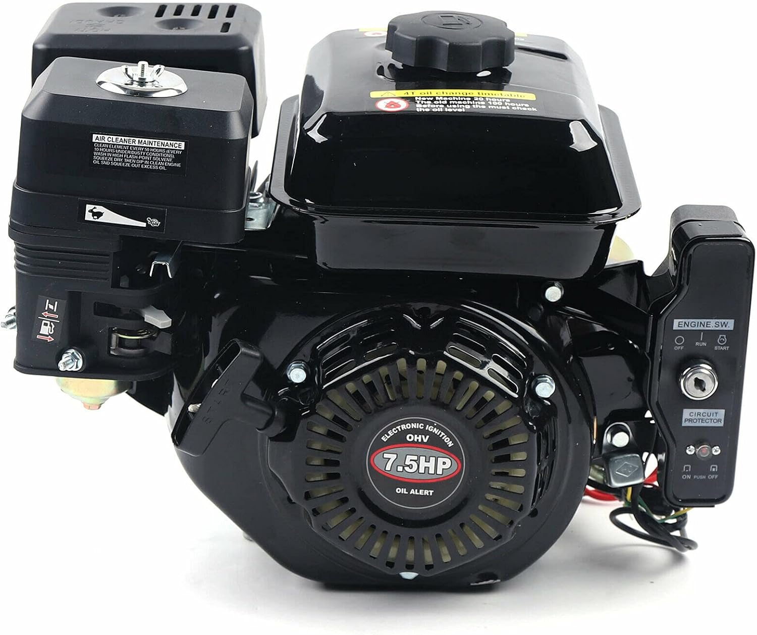 Gasoline Engine Motor 212CC 4-Stroke Industrial Grade OHV Gasoline Engine 7.5HP Electric Start Go Kart Log Splitter Lawnmower Power Engine Horizontal Motor