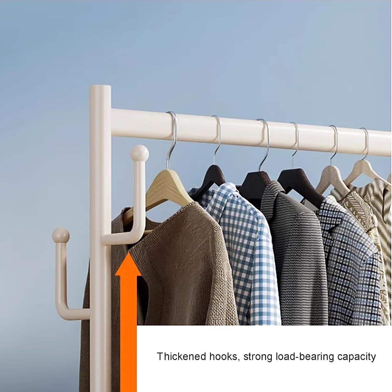 Hanging Shelves,Multi-Purpose Hanging Rod,Clothes Hangers Clothing Garment Rack,Hanging Clothes Organizer Rail for Display and Storage(Gold,80x42x155cm)