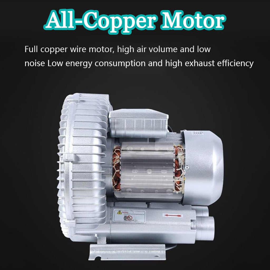 380v Regenerative Blower,High-Pressure Vortex Ring,Aquariums/Fish Farms/Aquaculture/Industrial Vacuum Pump,Three-Phase Electricity(1100W/1.48HP)
