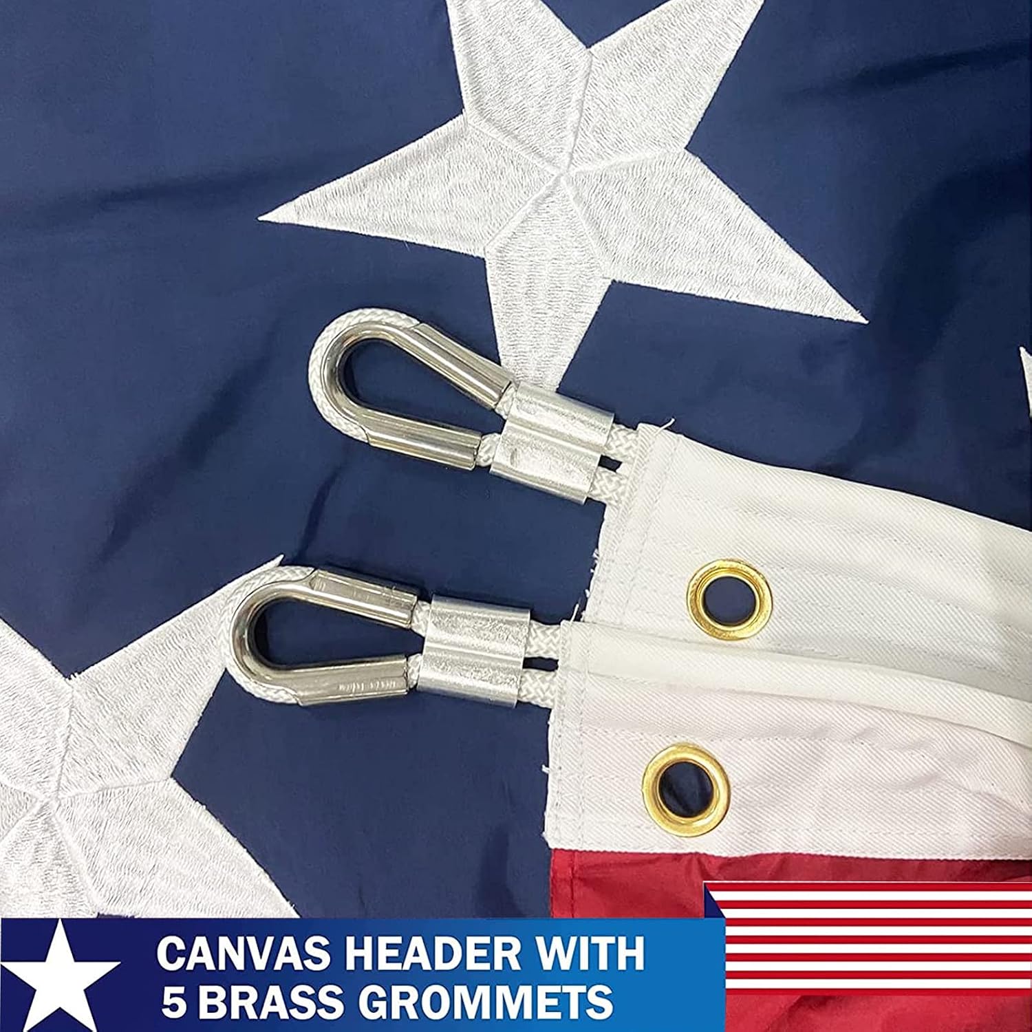 TOPFLAGS American Flag Large US Flags 15x25 FT for Outdoor USA Heavy Duty High Wind Embroidered Stars Sewn Stripes with 5 Brass Grommets Vibrant Color Banner
