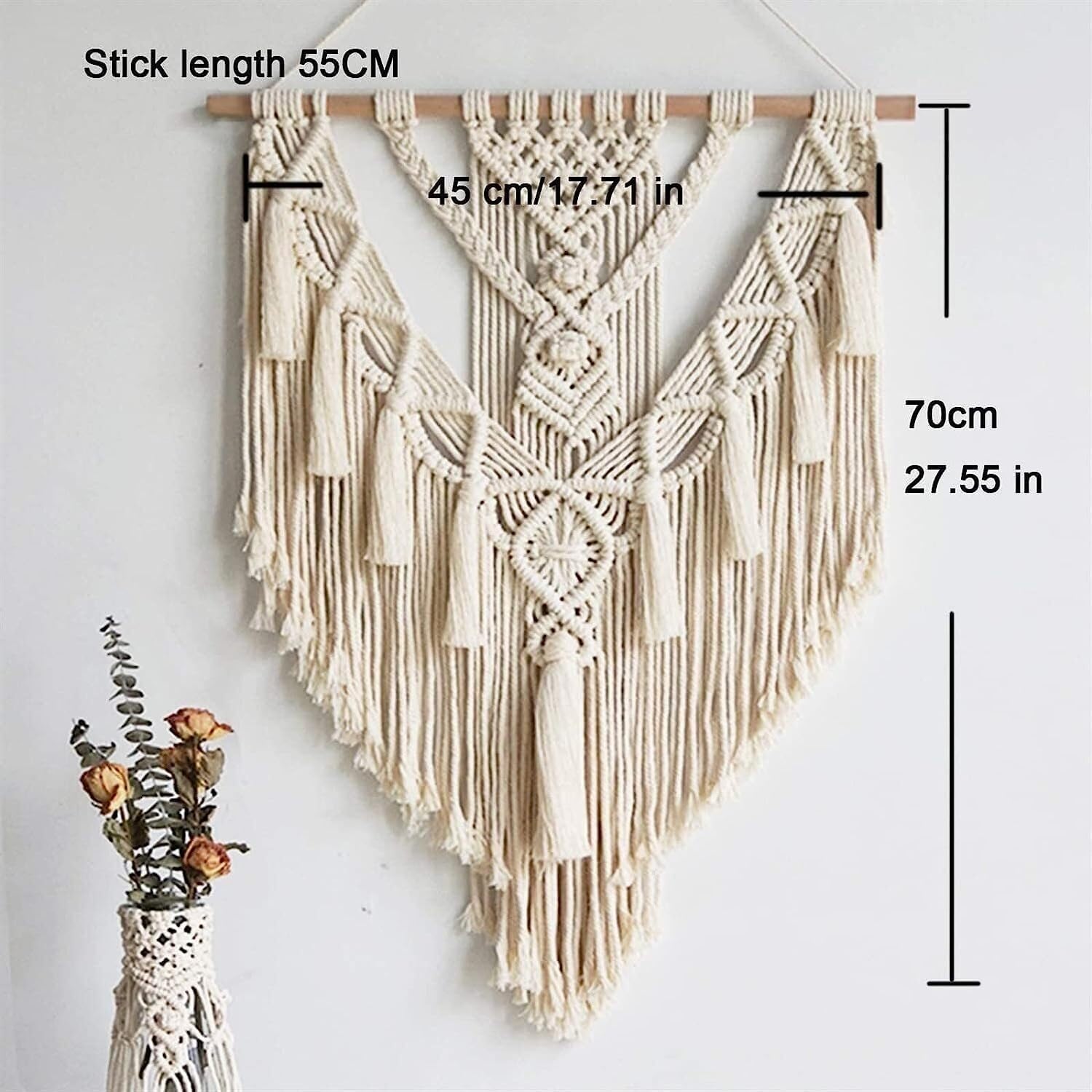 Modern Wall Decor Woven,Wall Hanging Art Tapestry, Wall Tapestry Macrame Wall Hanging Large Boho Decor Cotton Woven Macrame Wall Hanging Handmade with Tassel