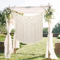 Modern Wall Decor Woven,Wall Hanging Art Tapestry, Macrame Wall Hanging Large Boho Chic Woven Tapestry Bohemian Cotton Handmade Wall Decor - Suitable for Home (White)