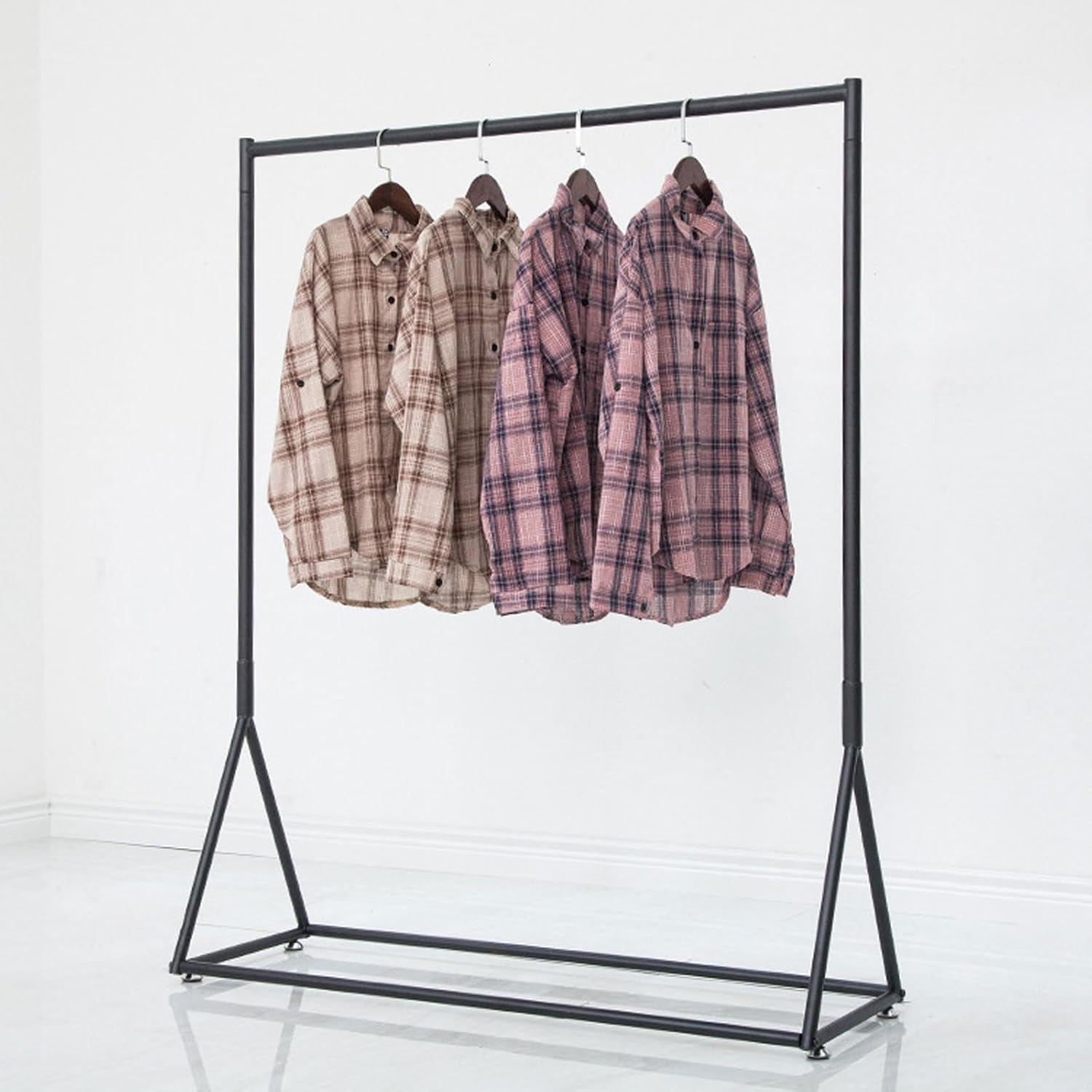 Modern Standing Coat Rack Thickened Pipe High Load-Bearing Metal Coat Rack Freestanding Clothing Rack Garment Racks for Hanging Clothes (Color : Black, Size : 120 * 40 * 130cm)