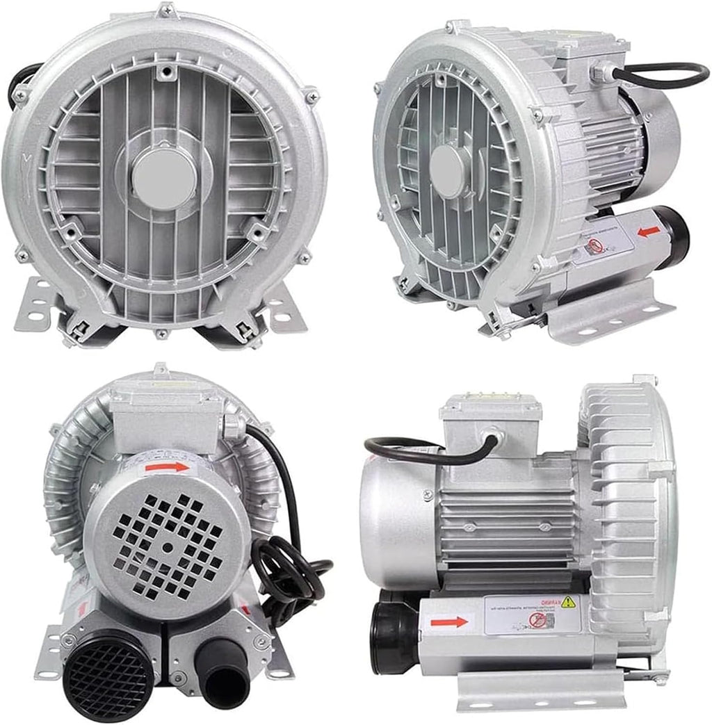 Regenerative Blower, 120W-1100W Single Phase, High-Pressure Vortex Ring Blower,Side Channel Blower,for Air Blowing Or Suction for Sewage Aeration Aquarium Fish Pond,750W/1.01HP