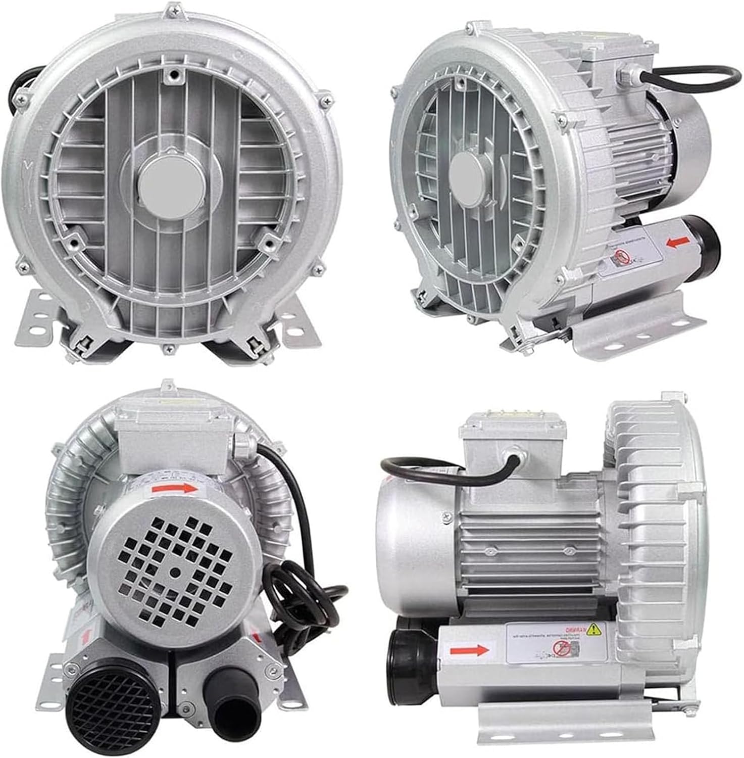 Regenerative Blower, 120W-1100W Single Phase, High-Pressure Vortex Ring Blower,Side Channel Blower,for Air Blowing Or Suction for Sewage Aeration Aquarium Fish Pond,350W/0.47HP