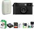 FUJIFILM X Half Premium Compact Digital Camera (Black) Bundle with Fuji Link 3 Smartphone Printer (Sage Green) + Instax Mini Film + 64GB Memory Card + Flexible Tripod + Cleaning Kit + More