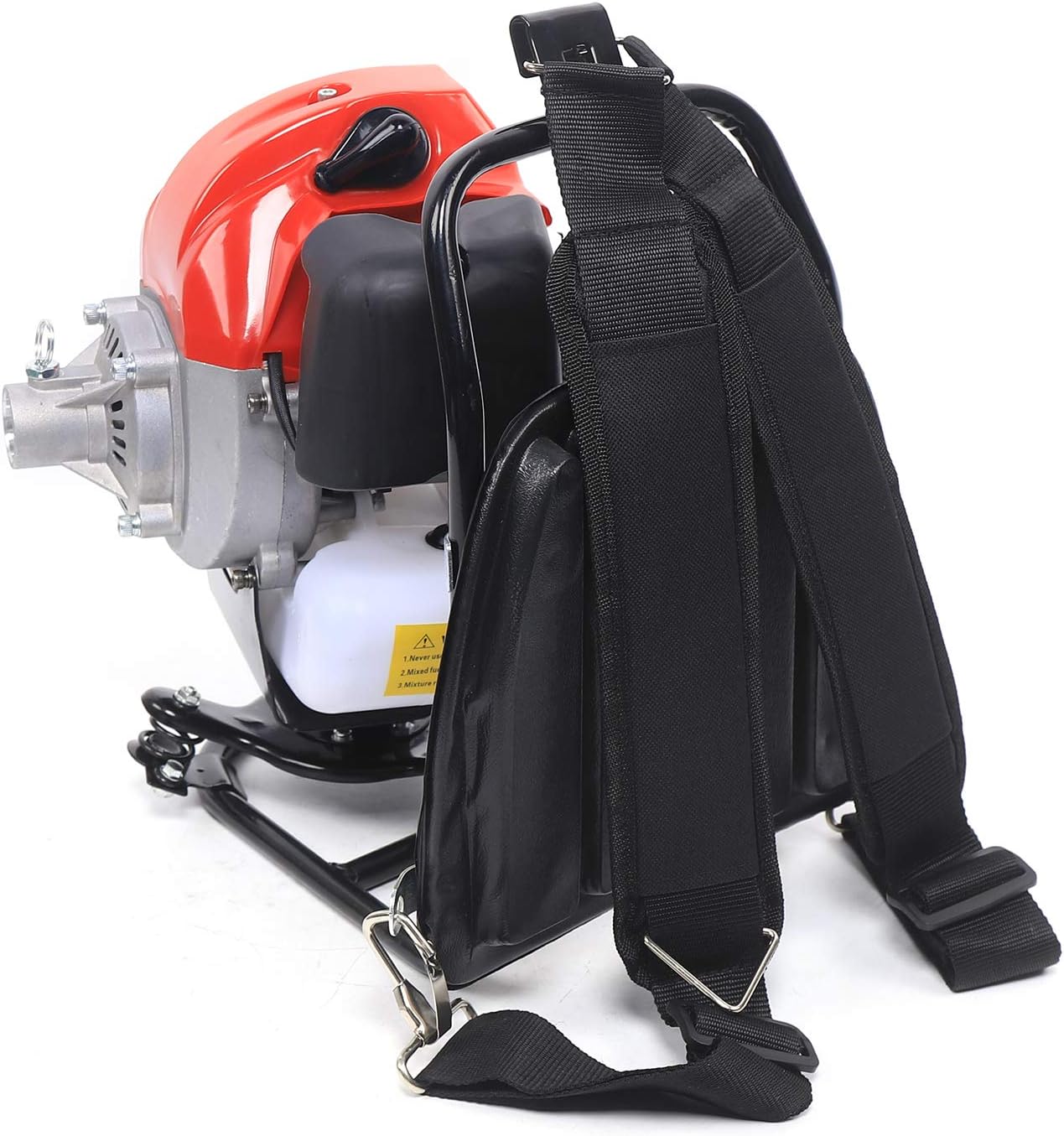 Backpack Brush Cutter 43CC 2-Stroke Tiller Cultivator Gas Powered Grass Trimmer Air-Cooled Single Cylinder Digging Tool Hedge Trimmer for Remove Weeds Soil Cultivation, TBG430