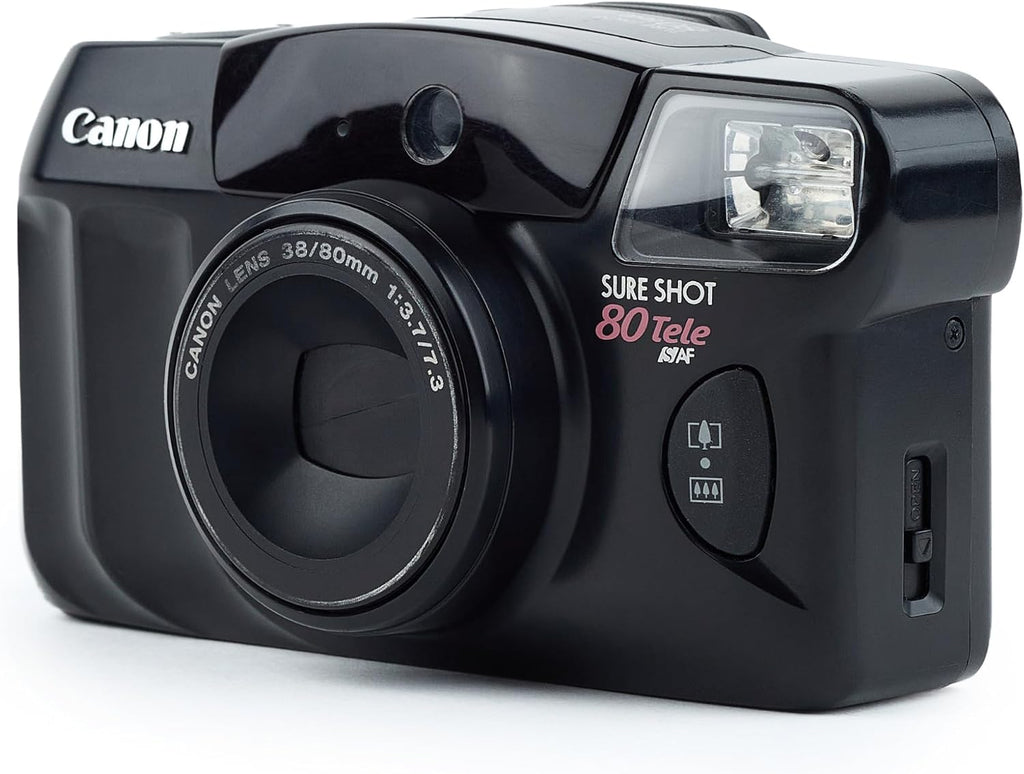 Canon Sure Shot 80 Tele SAF 35mm Film Camera w/Canon 38-80mm Lens (Black)