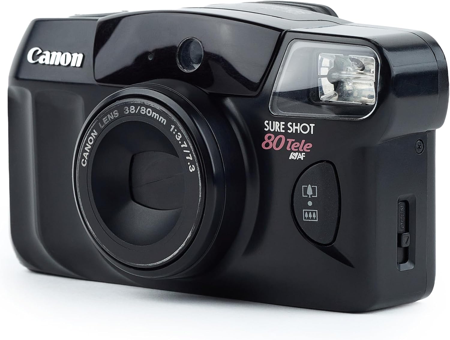 Canon Sure Shot 80 Tele SAF 35mm Film Camera w/Canon 38-80mm Lens (Black)