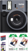 FUJIFILM INSTAX MINI 41 Instant Film Camera Bundle, Includes: Mini Color Film (40 Exposures), AA Batteries (4-Pack) and Cleaning Kit