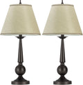 Coaster Home Furnishings - Ochanko - Metal & Fabric - Set of 2 27-Inch Table Lamps with Empire Shade and Column Base - Living Room and Bedroom - Bronze - 901254