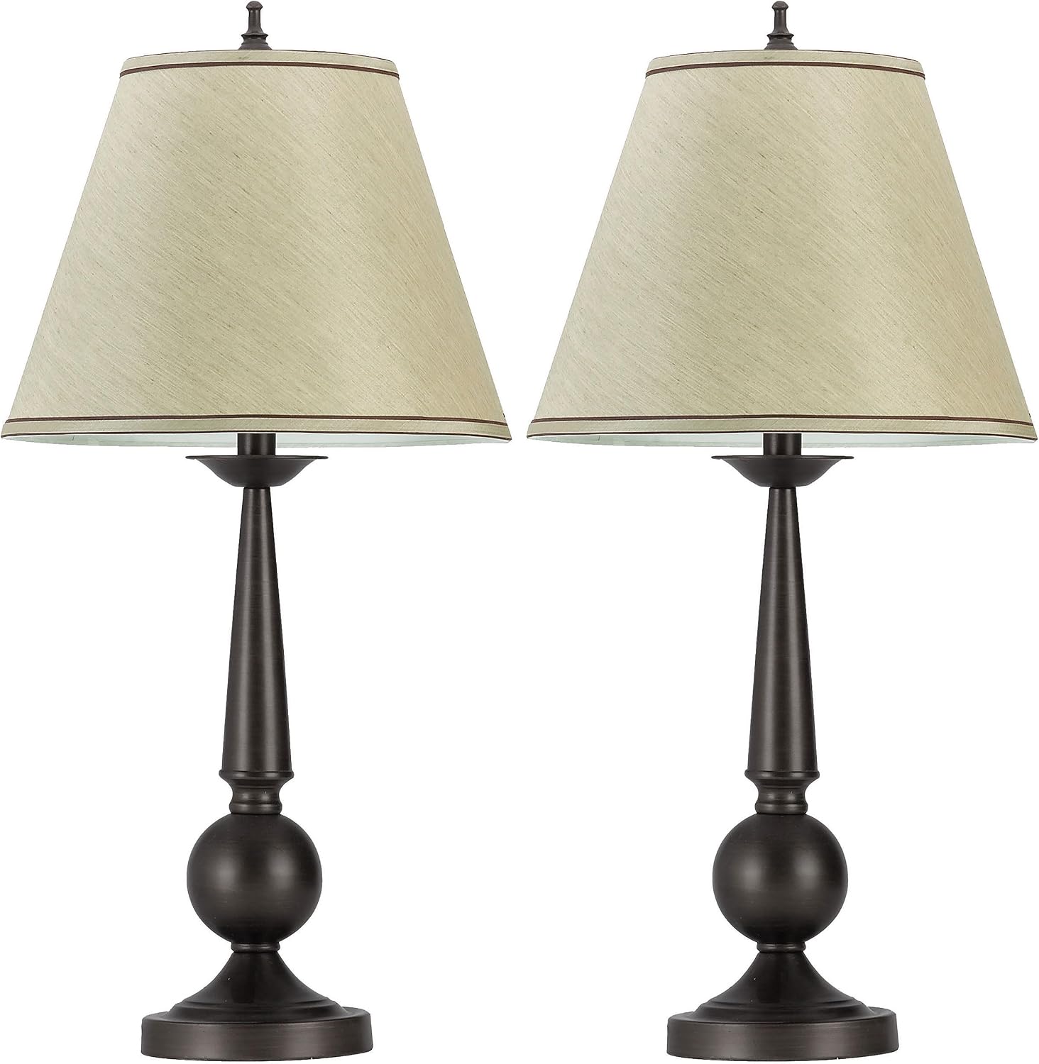 Coaster Home Furnishings - Ochanko - Metal & Fabric - Set of 2 27-Inch Table Lamps with Empire Shade and Column Base - Living Room and Bedroom - Bronze - 901254