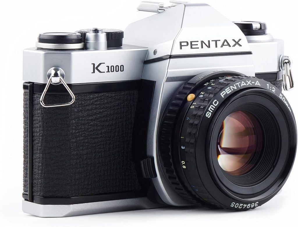 Pentax K1000 Manual Focus SLR Film Camera with Pentax 50mm Lens (Renewed)