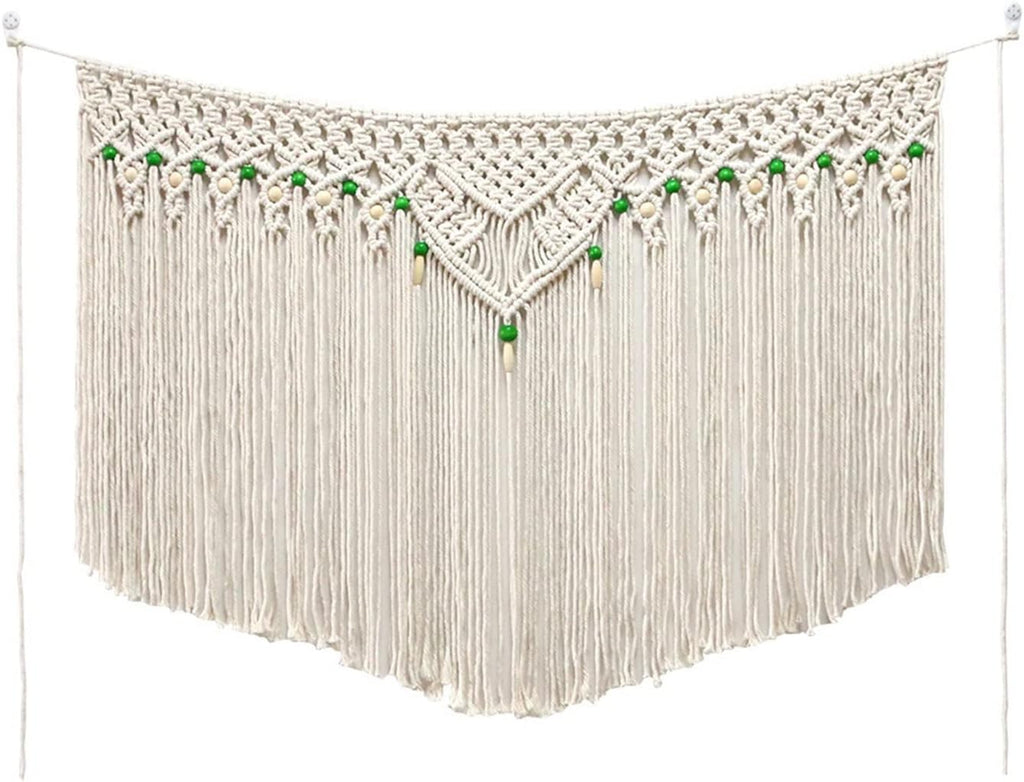 Tapestry Macrame Wall Hanging Tapestry Large Bohemian Wall Decor for Living Room Bedroom Kitchen (Beige 100x65cm)