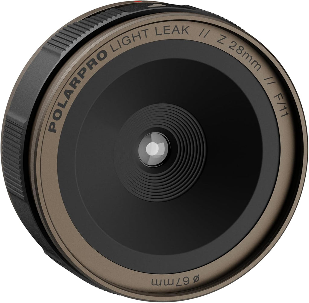 PolarPro LightLeak Lens 28mm - Dispo Film Look for Digital Cameras | Adjustable Light Leak Ring, Fixed F/11 Aperture – Vintage Disposable Looks w/Soft Focus, Grain & Lens Flares – for Nikon Z Mount