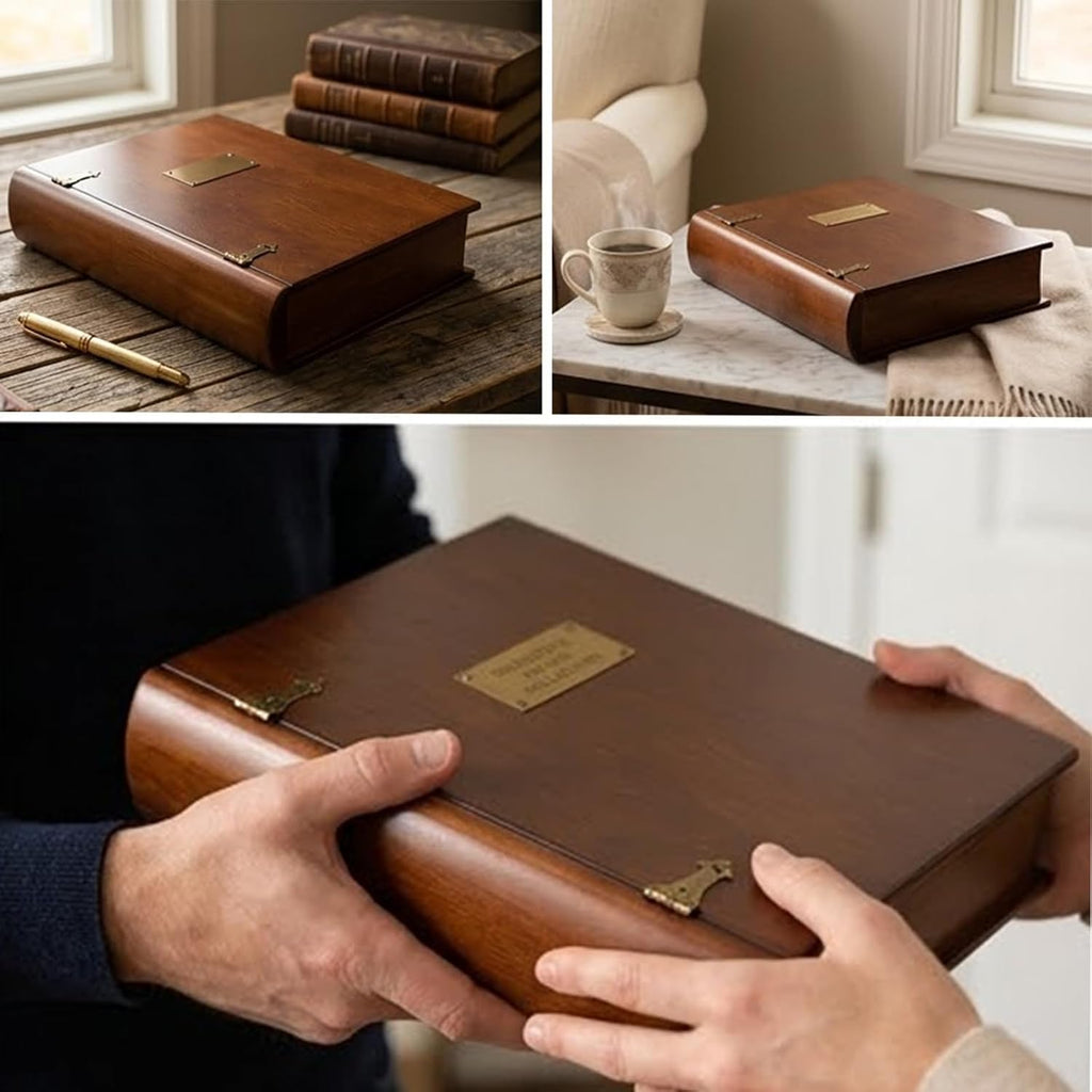 Arolly Large Premium Wood Memory Keepsakes Box - Treasure Decorative Storage Chest Organizer with Aesthetic Finish for Photos Jewelry Trinkets Collectible Mementos