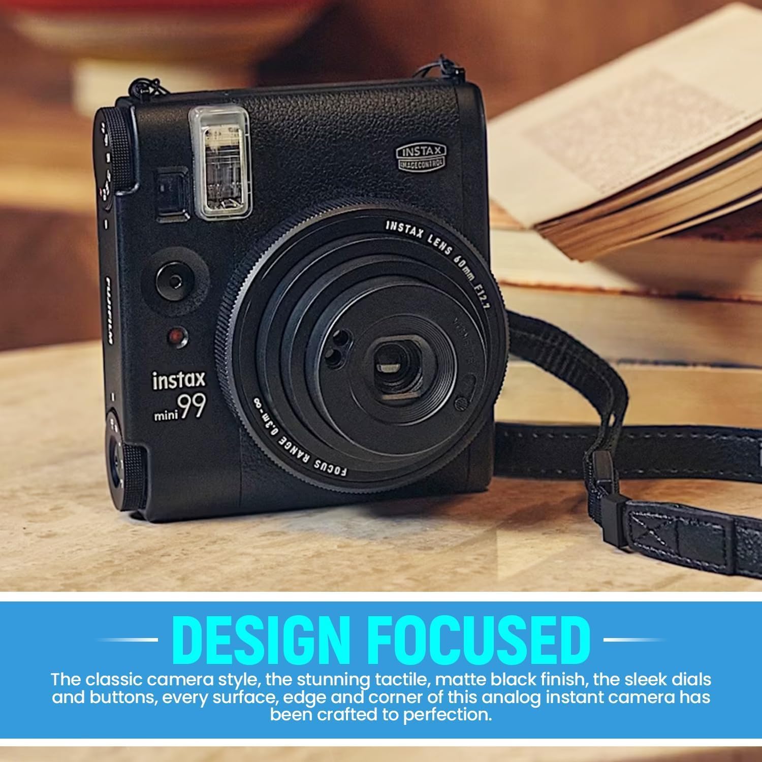 Fujifilm Mini 99 Instax Film Camera (Black) + Instax Mini Film Twin Pack (20 Sheets) + Camera Case + Mini Photo Album (60 Pockets) + BluebirdSales Photo Accessories Bundle