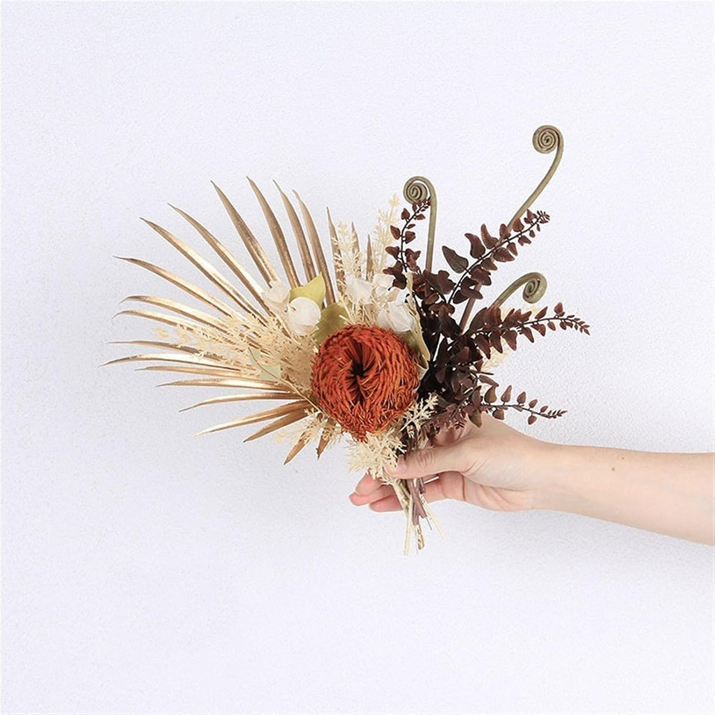 Faux Plants Table Centerpiece Decorations Simulation Dried Flowers Set Home Coffee Table Arrangement Soft Furnishing Fake Flowers Spring Summer Decoration(B)