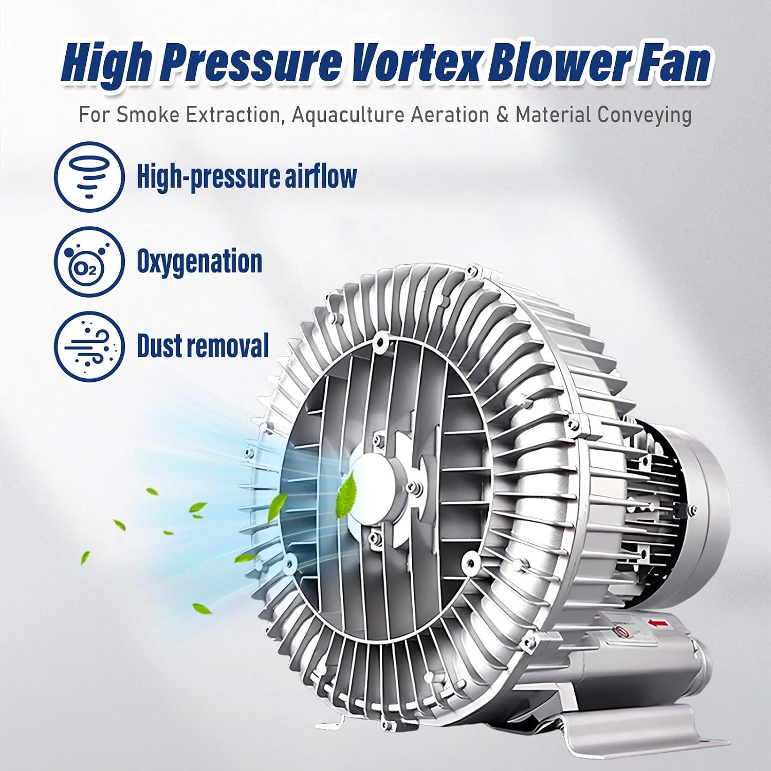 Industrial Grade Regenerative Blower 120w–1500w, High Pressure Vortex Ring Blower for Blowing, Suction and Hydroponics Aeration(1100w,380v)